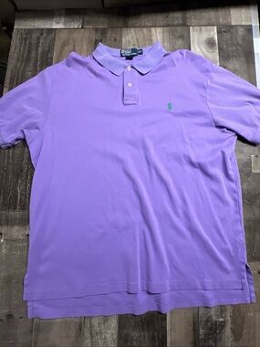 Ralph Lauren Lavender Polo Shirt with Green Pony